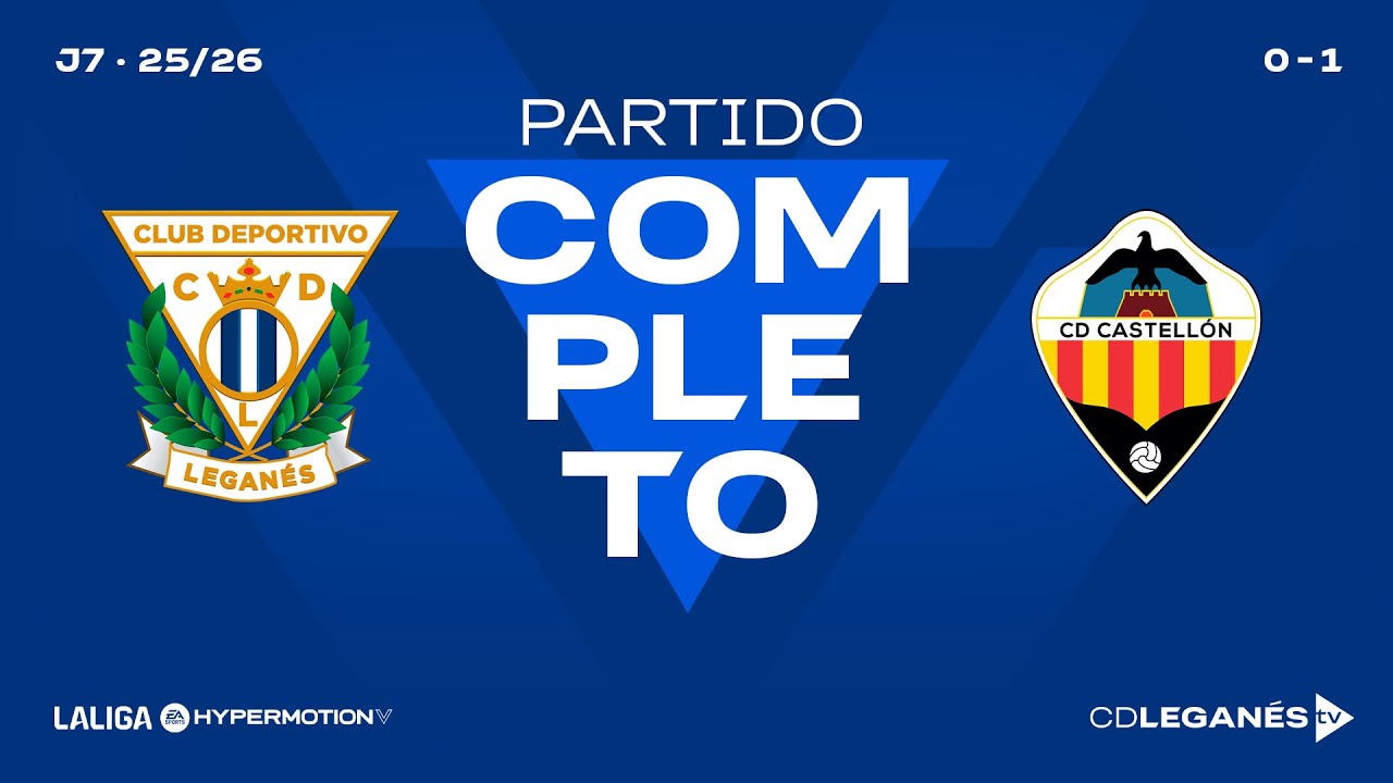 PARTIDO COMPLETO | CD LEGANÉS 0- 1 CD CASTELLÓN | J7 | LaLiga Hypermotion 25/26